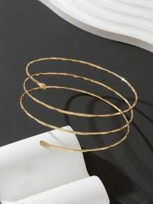 1pc Women's Minimalist Multi-Layer Linear Metal Bracelet - Multicolor - View 2