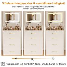 3-In-1 Dressing Table With Open Mirror / Small Dressing Table Set / With Clear Glass Tabletop / Space-Saving Design / Suitable For Small Rooms, Apartments And Bedrooms - White - View 7