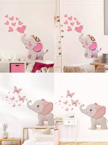 1PC Day Hình chú voi nhỏ màu hồng mũi dài, hoàn hảo để trang trí phòng ngủ, phòng khách, hành lang hoặc lối vào. Thiết kế voi lớn này là đồ trang trí nhà tự dính. - 1PC - Xem 6