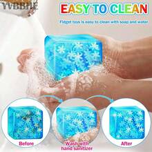 1/4 piezas Juguetes antiestrés para adultos, Cubo de copo de nieve luminoso para apretar, Juguetes de caramelo de rebote lento, Juguetes sensoriales, Bolas de malta antiestrés, Adecuado para regalos de fiesta infantil y cumpleaños - Multicolor - Ver 5