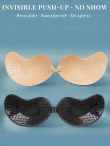 1/2/4 Chiếc Áo Ngực Nâng Ngực Không Lưng Bằng Silicone Dán, Có Thể Tái Sử Dụng, Khóa Cài Phía Trước, Giúp Nâng Ngực - Cúp Thoáng Khí, Thân Thiện Với Da, Phù Hợp Với Cỡ Cúp A-D, Váy Cổ Chữ V Sâu. - Nhiều màu - Xem 3