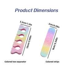 50个一次性指分离器，美甲工具，薄木片，迷你指甲锉 - 多色 - 查看 10