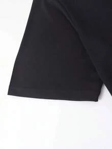 On This Item.Manfinity Roghcode Herren-Shirts With Rundhalsausschnitt, Kurzarm, More Graphic Lässig Summer Muster-Shirt With TiermotivHot Item - Black - View 3