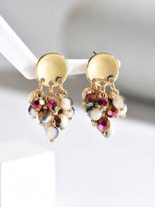 1 Pair Women's Personalized Fashion Beaded Tassel Pendant Earrings Suitable For Daily Wear And Vacation - Multicolor - View 8