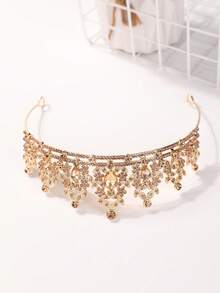 1pc Fashionable & Elegant Alloy Crown Hair Accessory Suitable For Women Wedding Party - Burnt Orange - View 5