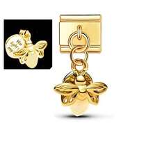 1pc Italian Style Bracelet Pendant DIY Jewelry Making Kit, Gold Fashion Single Piece Airplane, Heart Lock, Feather Stainless Steel Multi-Function Jewelry Suitable For All - Multicolor - View 12