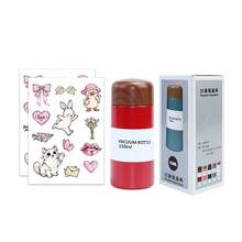 EcoNymphal 5盎司/150毫升/8.5盎司/250毫升迷你不锈钢纤细保温小旅行水瓶，咖啡杯，口袋水瓶，保温保冷，防漏，附赠可爱贴纸，女士礼物，情人节礼物 - 彩色 - 查看 15