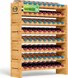 Wood Wine Rack – 72 Bottles, 4 Tiers – Stackable Bottle Shelf Cellar Or Kitchen – Easy Assembly – 85 X 25 X 105 K2N8 - View 5