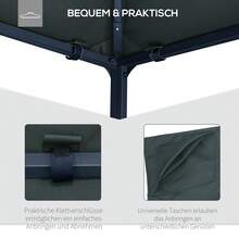 3 X 3 M Gazebo Roof, Replacement For Gazebo Roofing, Dark Grey Polyester Sun Protection For Garden And Terrace - A - 查看 8
