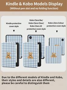 Kingsung 小熊针织图案平板电脑保护套，兼容 iPad 9.7/10.2/10.5/10.9/12.9/Pro 11（第十代），兼容三星 Galaxy Tab S6 Lite 10.4 英寸，兼容 Kindle Paperwhite 第十二代（2024 年款），Kindle 第十一代（2022 年款），克拉拉色，柔软防摔，智能支架/自动唤醒/睡眠功能 - 彩色 - 查看 11