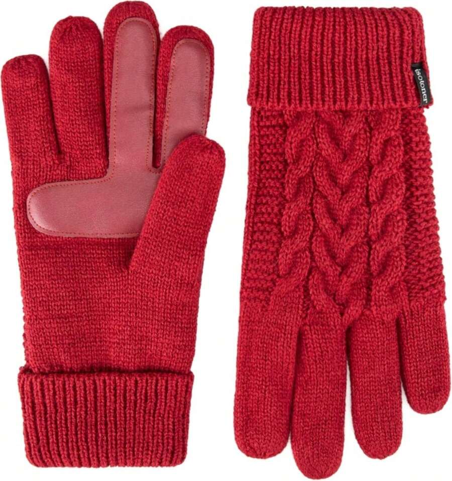Isotoner Women'S Touchscreen Cable Knit Sherpasoft Gloves - ColorB - View 1