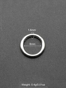 1 chiếc khuyên mũi septum cỡ lớn, từ 12G/2mm đến 00G/10mm, làm bằng thép không gỉ 316L, kiểu bấm gập, không mối nối, khuyên tai dạng vòng, trang sức xỏ khuyên unisex. - Vòng mũi tròn - Xem 49