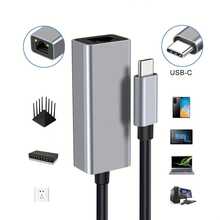 Adaptador LAN de 2500Mbps, Tarjeta de red Ethernet Gigabit de 2.5Gbps, Adaptador de aleación de aluminio de Tipo-C a RJ45, Receptor mini inalámbrico de 2.4G encriptado, compatible con PC/portátil Win7/10/11, plug and play sin necesidad de controlador - Multicolor - Ver 2