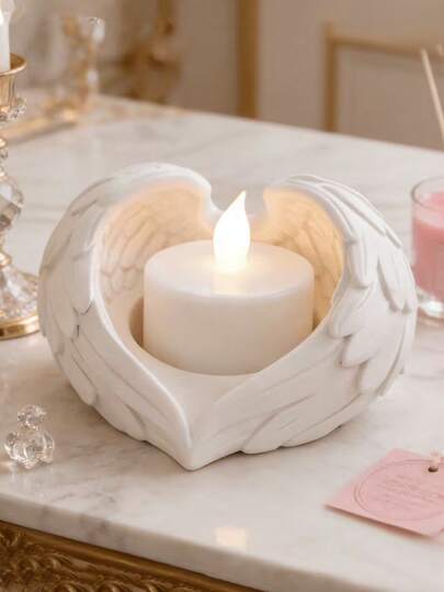 Angel Wings Candle Holder, Suitable For Tea Lights Or Fake Candles, Ideal For Home Decor And Desktop Display. This Unique Creative Candle Holder Decoration Is An Excellent Gift For Decor Lovers.