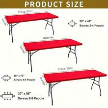 Stretchable Polyester Tablecloth - Washable,Stretch Table Cover,Washable Fitted Tablecloth,Party Tablecloth,Outdoor Tablecloth,Reusable Tablecloth, Wrinkle-Resistant Rectangular Cover For Dining & Kitchen Parties - Multicolor - View 4