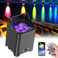 SEBRUANC 80W Six-In-One Wireless Stage Par Light, 36 LED RGB Party Par Light Built-In 8800mA High-Capacity Battery And Remote Control , 6CH/10CH Party Light For Bar KTV Disco DJ Wedding Stage Performance Light Up House Dyeing Light - US A Type Plug(110-127V) - View 2
