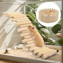 1pc Transformable Foldable Wooden Small Pet Fence, DIY Freely Assembled Ladder Toy, Hamster/Gerbil Indoor Staircase Hideout - Multicolor - View 8