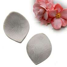 Rose, Lily, Hibiscus Petal Double-Sided Textured Silicone Mold, Fondant Cake Decorating Mold, Reusable Kitchen Baking Tool For Wedding, Birthday Party Decoration - Light Grey - View 7
