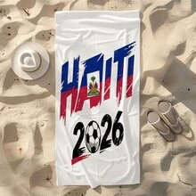 2026 复古足球主题沙滩巾，采用超柔软速干超细纤维制成，适合居家、浴室、户外旅行、生日礼物、女士礼物、瑜伽、游泳、跑步、旅行、披肩式毛巾 - A - 查看 5