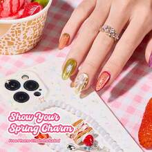 Beetles Fruit Magnet 6 Colors Cat Eye Gel Nail Polish Set, Spring Glitter Shades In Pink Purple Blue Yellow Green, Magnetic Shine Soak Off UV LED Gel, Salon & Home DIY Manicure Gifts For Women - 6 Colors Fruit Magnet - 查看 8
