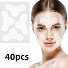 40pcs Semi-Transparent Face Stickers For Internet Celebrities, Frown Line Stickers, Face-Lifting Stickers, Forehead Stickers, And Small V-Shaped Face-Lifting Stickers. - Multicolor - View 1