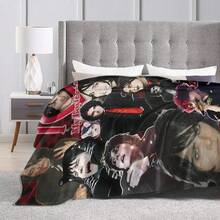 G-Gerard Way MCR Soft Blanket  Novelty Travel Office Throw Blanket Couch Chair Flannel Bedspread Sofa Bed Cover - 紅白色 - 查看 4