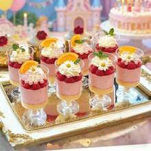 Bộ 10/30/40/50 chiếc, gồm các loại ly đựng kem tráng miệng mùa hè, ly mousse, ly pudding, ly sâm panh, ly shot, ly tráng miệng kiểu phương Tây, khuôn làm ly pudding tái sử dụng. - Trong sáng - Xem 5