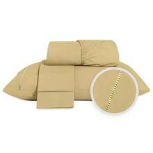 400 Thread Count Sheet Set, 2 And 3 Pieces, Luxury Hemstitch, Single, Double, Queen, King, High Quality - STRAW - View 10