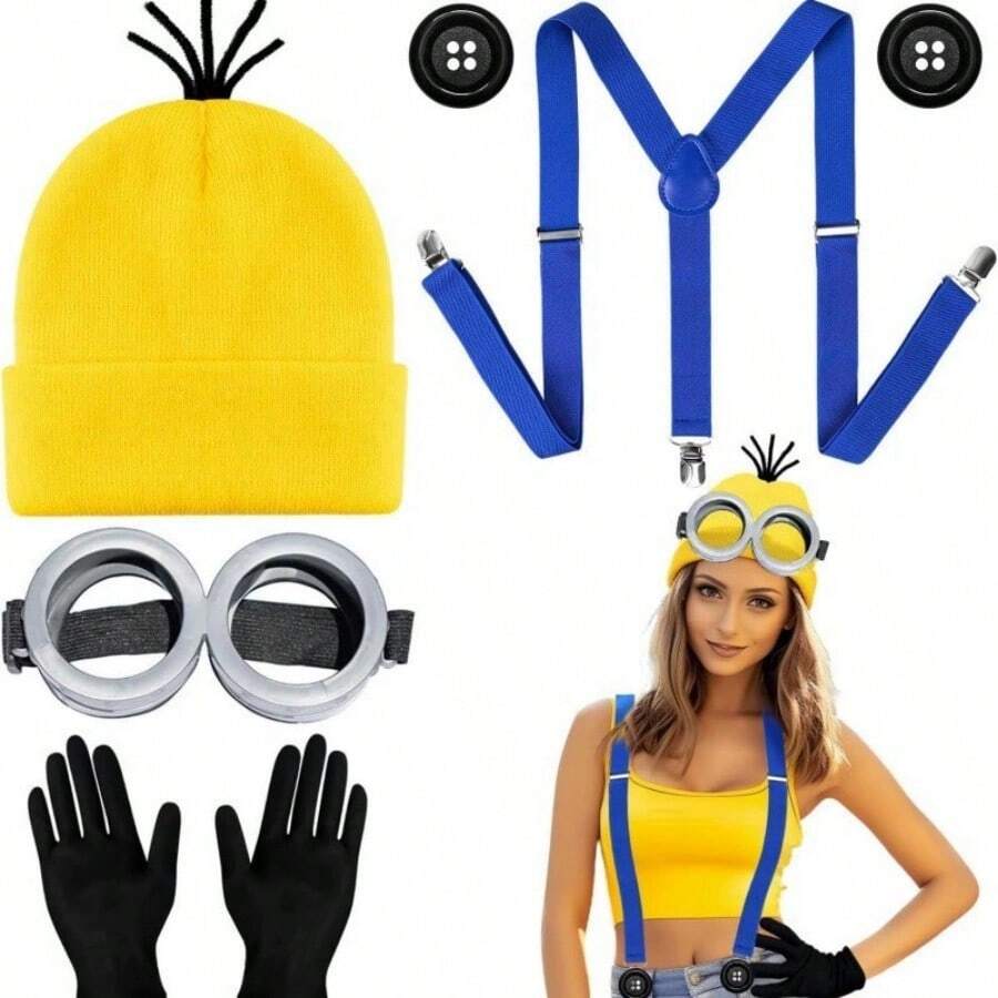 1/2/4/5pcs Theme Party Costume Accessories Set, Including Party Hats, Cartoon Character Glasses, Suitable For Christmas, Halloween And Theme Events Cosplay Decorations - Multicolor - View 1