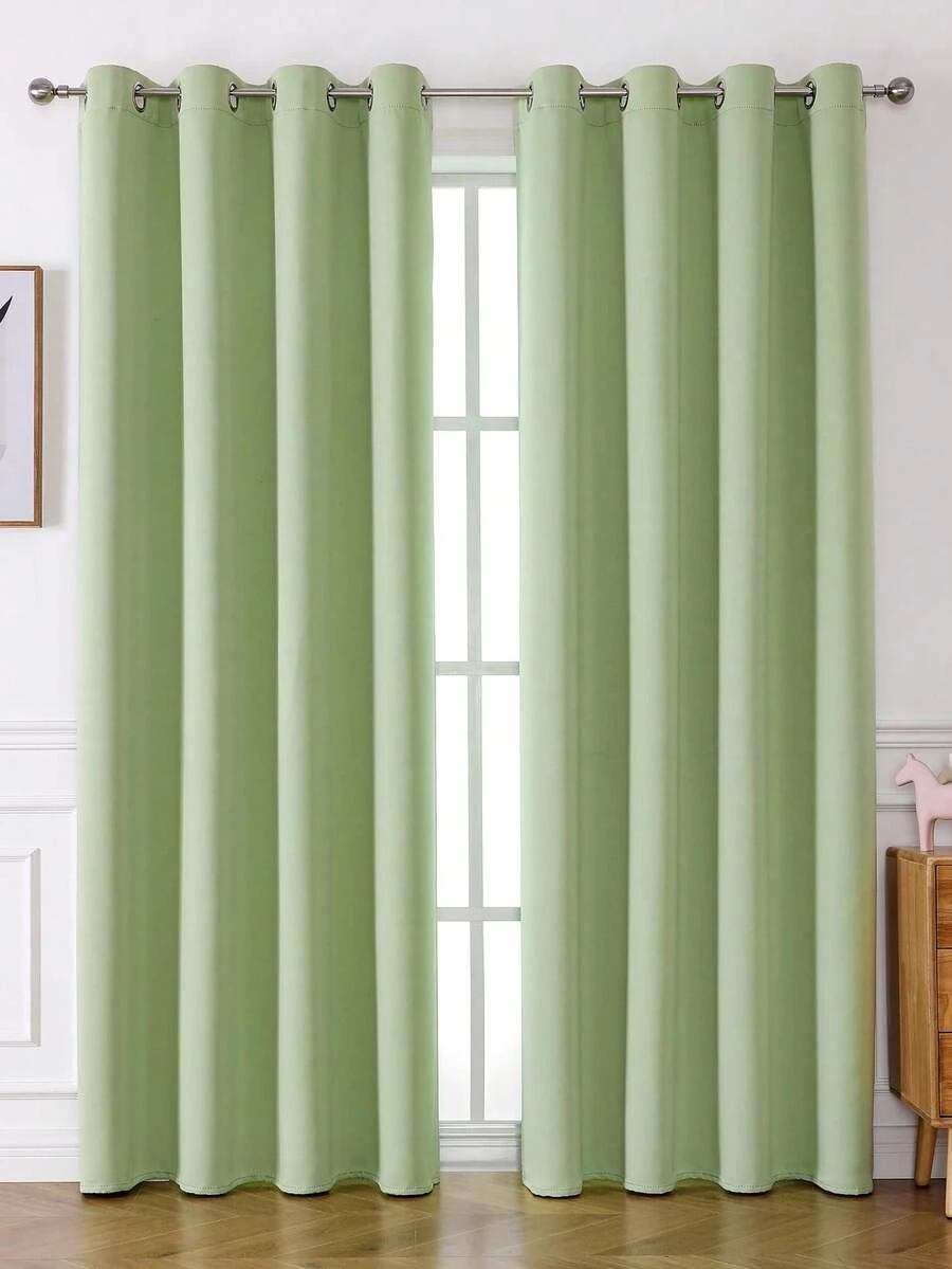 1pc Solid Color Polyester Curtain, Blackout Curtain To Darken Room During Power Outage, Heat Insulating Curtain For Kitchen, Dining Room, Living Room, Bedroom