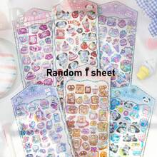Kawaii 3D Relief Panda Unicorn Rabbit Cat Animal Laser Holographic Epoxy Resin Sticker Seal For Scrapbooking Sticker Exchange Cute DIY Phone Case Laptop Water Bottle Decoration Sticker School Stationery Supply,Reusable Sticker,Glitter Sticker - 黑色 - 查看 12