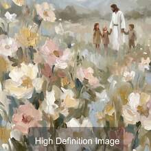 Tranh canvas in hình Chúa Giê-su đi cùng trẻ em (có khung/không khung), phong cách trừu tượng Cơ đốc giáo, hoa lá, mộc mạc, thích hợp trang trí nhà nông thôn, lối vào, hành lang, theo phong cách tối giản, tranh tôn giáo cho căn hộ, phòng khách, phòng ngủ, trang trí nhà hiện đại. - A - Xem 7