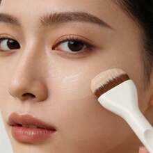 1支装 新品热销超薄粉底刷 - 棕色、白色，宽桨形粉底刷，单支遮瑕，无痕不卡粉，化妆工具，粉底刷，化妆新手和专业人士必备 - 彩色 - 查看 2