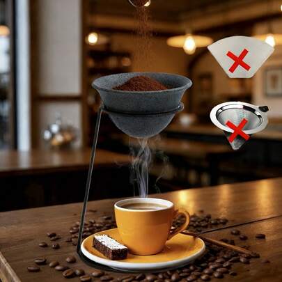 陶瓷咖啡滤杯，微孔手冲滤杯，可重复使用的茶滤网，高温烧制，无需滤纸，适用于冲泡咖啡和茶，开学季必备