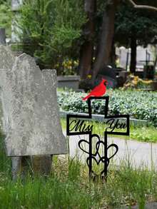 1pc Grave Cross Reaper Flower Decor Garden Yard Stake - Courtyard Plugin - View 2