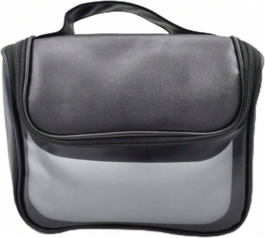 Translucent Black Travel Makeup Bag Large Functional Cosmetic Organizer - Negro Translucido - View 1