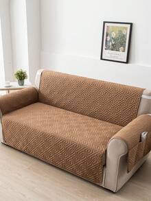 1pc Durable Sofa Cover, Easy To Clean, Pet-Friendly Sofa Protector, Diamond Quilted Design, Fits 1/2/3 Seater, All Season Breathable, Modern Sofa Slipcover With Side Pockets - Khaki - View 5