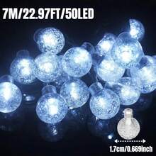 1PC 20/50/100 LED Solar Crystal Bubble Ball Light String -8 Flashing Modes, Waterproof Fairy Light, Outdoor Garden Light String, Suitable For Garden, Courtyard, Tree, Lawn, Porch, House, Balcony, Pavilion, Tavern, Wedding, Party, Festival Decoration - White-8Mode - View 13