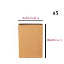Sổ phác thảo lò xo giấy Kraft khổ A3/A4/A5/A6, giấy vẽ dày thân thiện với mắt, 30 tờ/60 trang, giấy chống lem mực, bìa kiểu cổ điển, phù hợp cho học sinh, họa sĩ, vẽ nguệch ngoạc và hội họa. - D - Xem 11