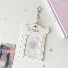 1pc Cute Cartoon Angel Wings Card Holder, Hollow Star Pattern Card Case, Student ID/Photo Display Card Protector - Card Sleeve - View 11