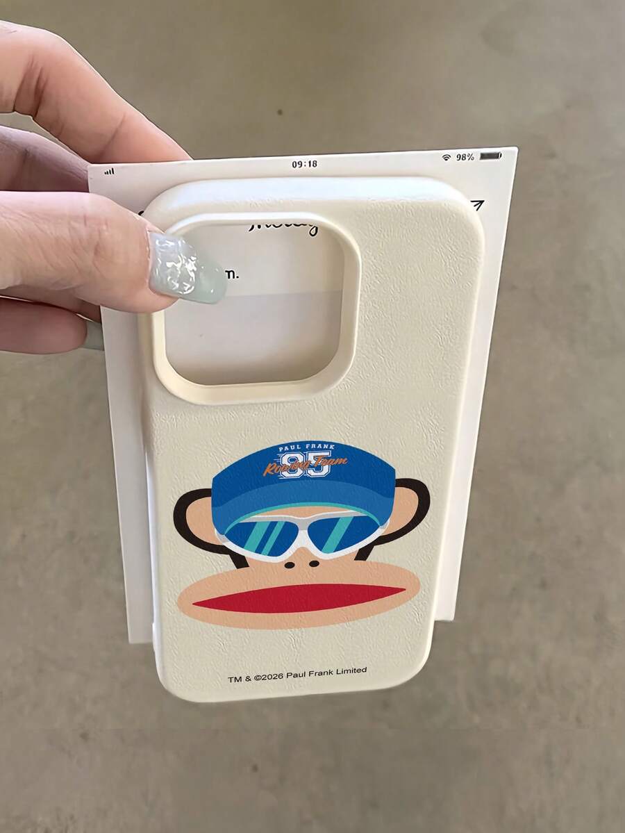 Ốp lưng điện thoại Paul Frank họa tiết vải thiều, thiết kế mặt khỉ đeo kính thời trang, bảo vệ toàn thân, phù hợp với 11/12/13/14/15/16/17 Pro Max - Nhiều màu - Xem 1