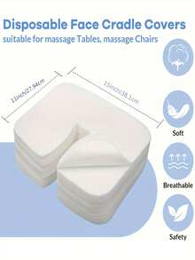 100 chiếc/gói, bọc gối tựa đầu dùng một lần không dính, siêu mềm cho bàn massage SPA, kích thước 14,2" x 10,6" - trắng - Xem 7