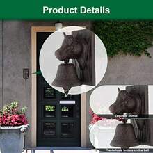 Home Decornta Cast Iron Dinner  As Entry Door  Manually Shaking Door Outside Hanging Decor Or Indoor Decorat  Antique Farm And Front Gate - Bronze Color - View 2
