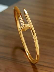 Juego de joyería de pulsera de acero inoxidable con flor de circonita de alta calidad, chapado en oro de 18K, pulsera de trébol de cuatro hojas de moda, se puede apilar o usar sola, adecuada para uso diario, circonita brillante, juego de joyería de pulsera de acero inoxidable para mujer - Dorado - Ver 8