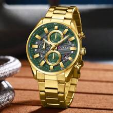 Đồng hồ nam CURREN thời trang, máy quartz, chronograph, chống nước, dây đeo thép không gỉ, dạ quang, tự động hiển thị ngày, dành cho nam giới. - Nhiều màu - Xem 3