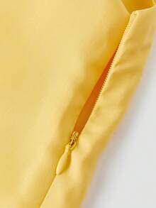 Women's Summer High Neck Vest Sleeveless Solid Color Satin Slim Fit Tank Tops For Party - Yellow - View 6