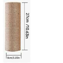 Poste rascador de cuerda de sisal, multifuncional, en varios tamaños, reemplazo de poste para árbol de gato, poste rascador vertical de gato de repuesto - Multicolor - Ver 9