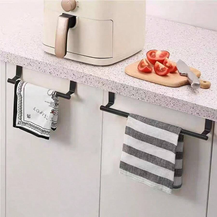 Stainless Steel Single Bar Towel Rack, Suitable For Kitchen And Bathroom, No Drilling Required, Towel Hanging Rod, Cabinet Door Hook