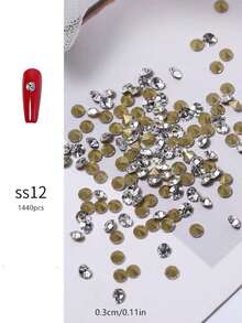 1440顆透明尖底水鑽 3D鑽石 疊加鑽飾 DIY美甲水鑽 美甲用品 美甲產品 美甲裝飾配件 美甲飾品 - 彩色 - 查看 8
