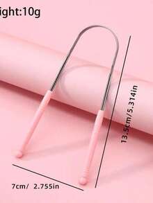 不锈钢U型舌刮器，口腔舌苔清洁器，成人口臭舌刮器 - 銀色 - 查看 9